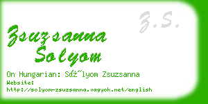 zsuzsanna solyom business card